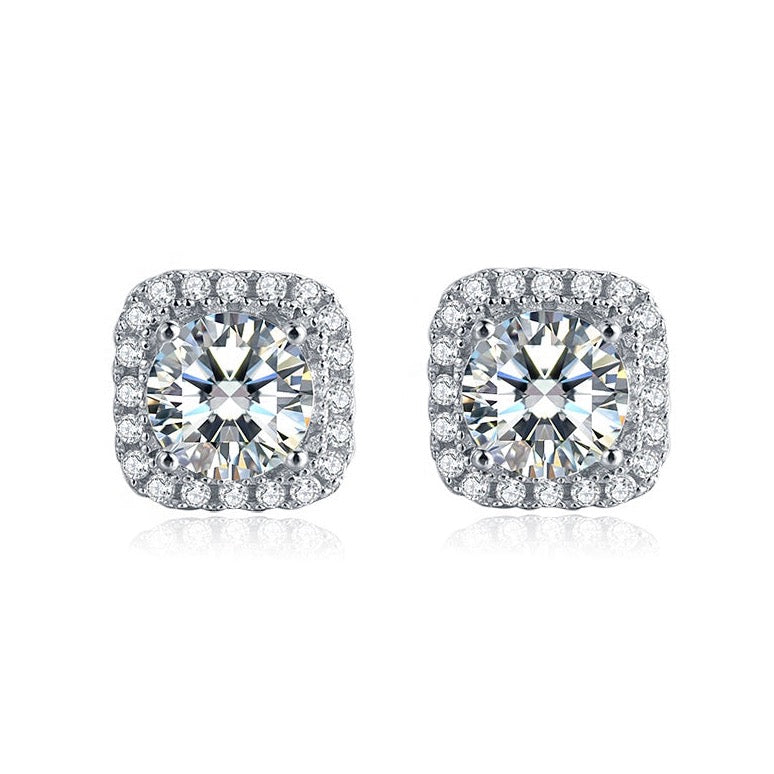 broqueles halo de 1ct