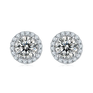 broqueles halo de 1ct