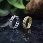 anillo de cadena con zirconias, anillo de zirconias, anillo ajustable con zirconias, anillos de baño de oro, joyeria de moda, joyeria mexicana, anillo plata, anillo lata 925, joyeria plata 