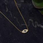 collar de ojo de protección en baño de oro , joyería mexicana 