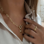 collar de tag de letra baño de oro, collar de dije de letra