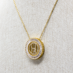 collar letra H, collar acero inoxidable