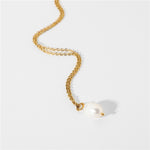 collar perla natural, cadena de acero inoxidable, joyería, joyería mexicana, joyería acero inoxidable