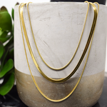 collar triple flat de serpiente en acero inoxidable, collar layered acero inoxidable.  joyería acero inoxidable, joyería mexicana ,collares 