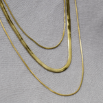 collar triple flat de serpiente en acero inoxidable, collar layered acero inoxidable.  joyería acero inoxidable, joyería mexicana ,collares 