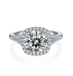 anillo de compromiso cushion redondo, anillo de comprimiso de diamante corte redondo, anillo de compromiso de moissanita, anillo, wedding ring, wedding jewelry, bague fiancelle,  joyeria de moissanita, joyeria fina, joailerie france joailerie saint tropez bijoux st tropez