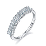 emerald cut band moissnaites diamond diamant bague moissanite moissanita anillo compromiso alianza 