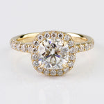engagement ring diamond moissanite / anillo de compromiso halo moissanitas diamantes / bague fiancelle diamant 