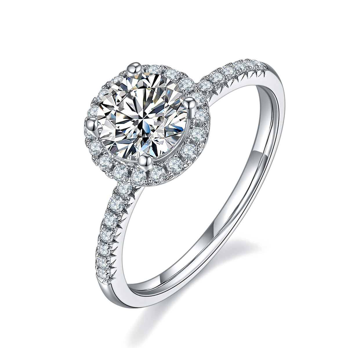 halo ring moissanite diamonds