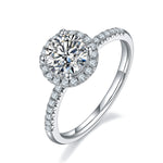 halo ring moissanite diamonds