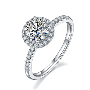 halo ring moissanite diamonds