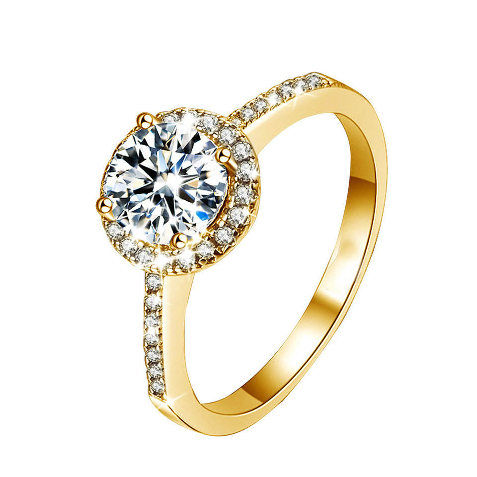 halo ring moissanite diamonds / anillo halo diamantes