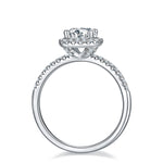 halo ring moissanite diamonds / anillo halo diamantes