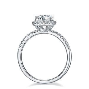 halo ring moissanite diamonds / anillo halo diamantes