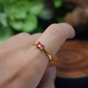 BAGUE BAGUETTE ROSE