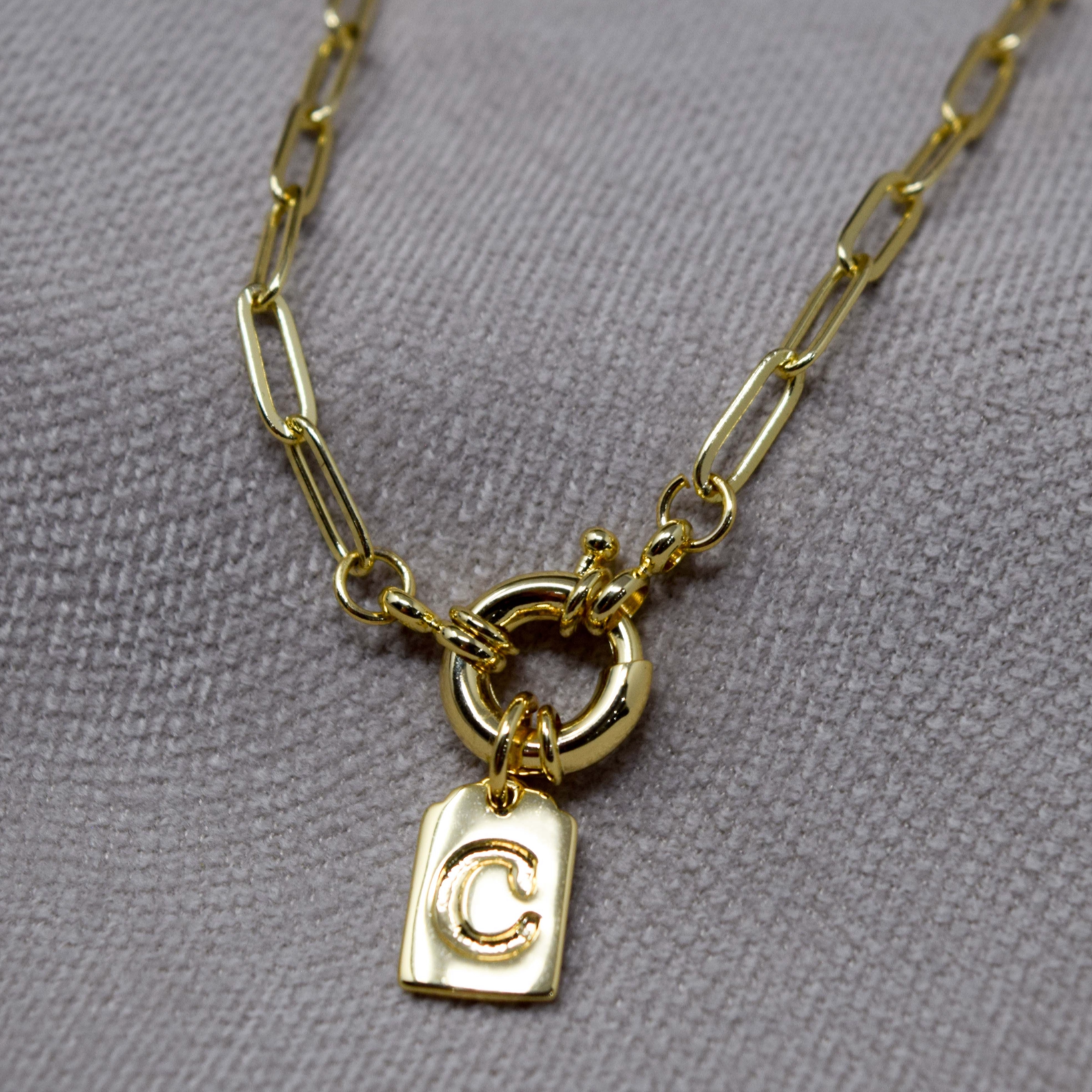 COLLIER CHAÎNE ÉTIQUETTE ABC