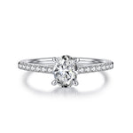 oval cut 1ct moissanite diamond ring / engagement ring / anillo compromiso / 1ct oval diamante moissanita / anillo pave / pave ring / bague fiancelle / bague diamant 