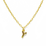 rainbow letter necklace, collar de letra arcoiris