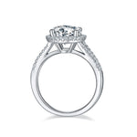 round halo diamond moissanite engagement ring / anillo de compromiso anillo de diamantes moissanita bague fiancelle halo diamant